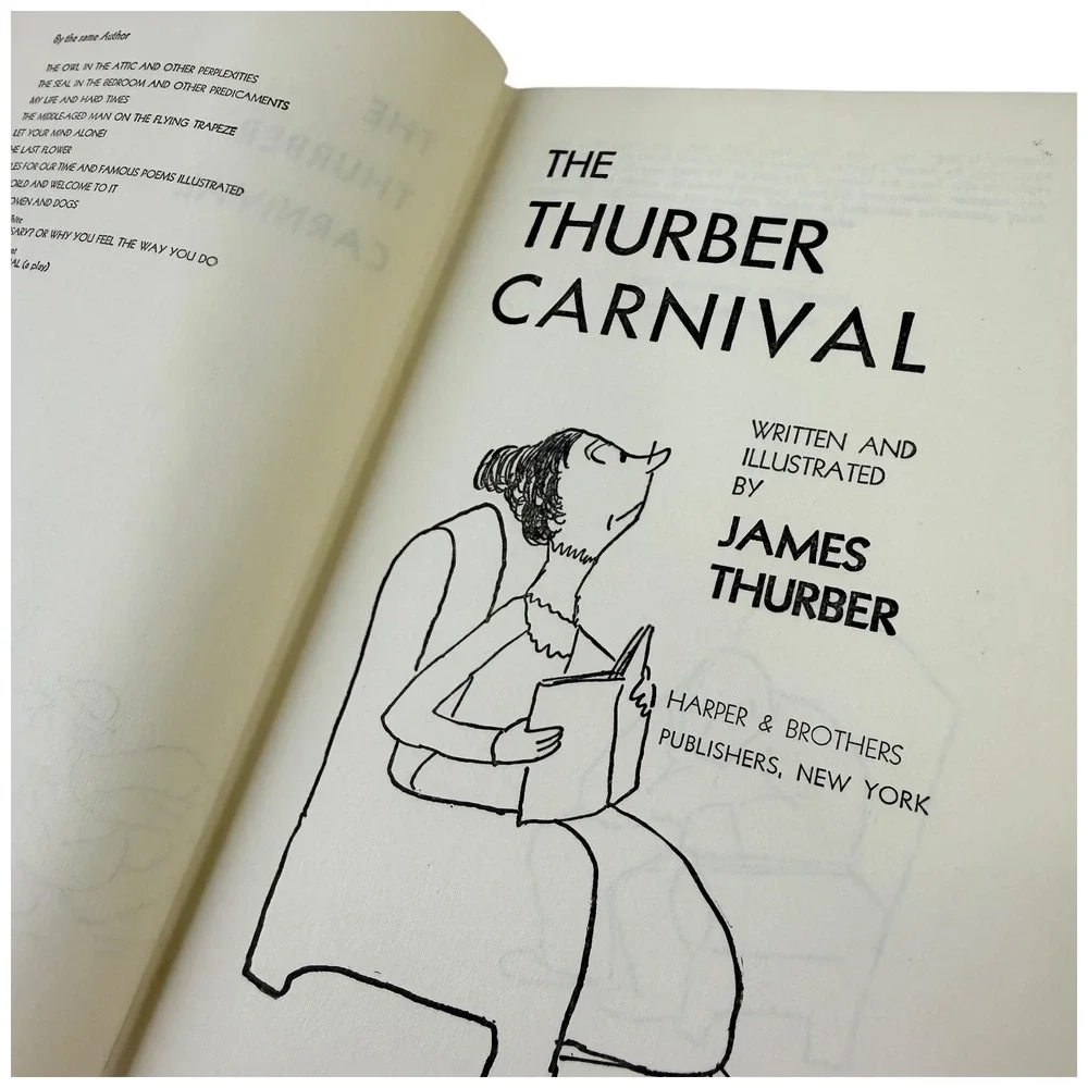The Thurber Carnival James Thurber Hardcover Vintage Book Harper‎ Brothers 1945